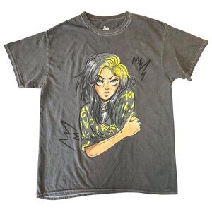 BILLIE EILISH Anime Tee Unisex M "When We All Fall Asleep Where Do We Go?” 2019